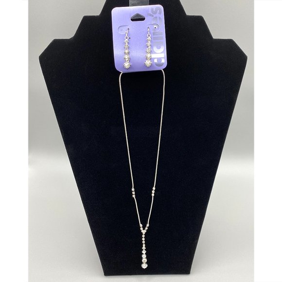 Clear Gem Necklace & Earring Set - Picture 1 of 4